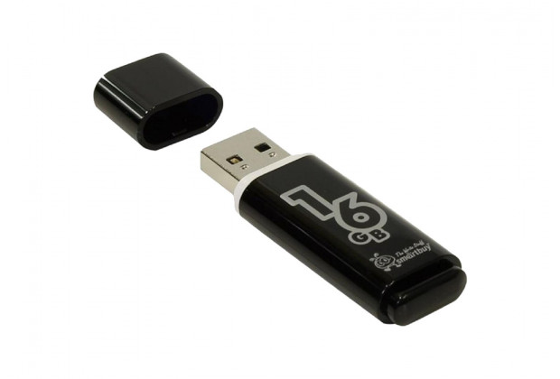 Флешка Smartbuy Glossy Black 16G USB 2.0