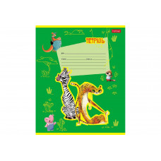 Тетрадь 12л # клетка "Happy ZOO" на скобе Hatber